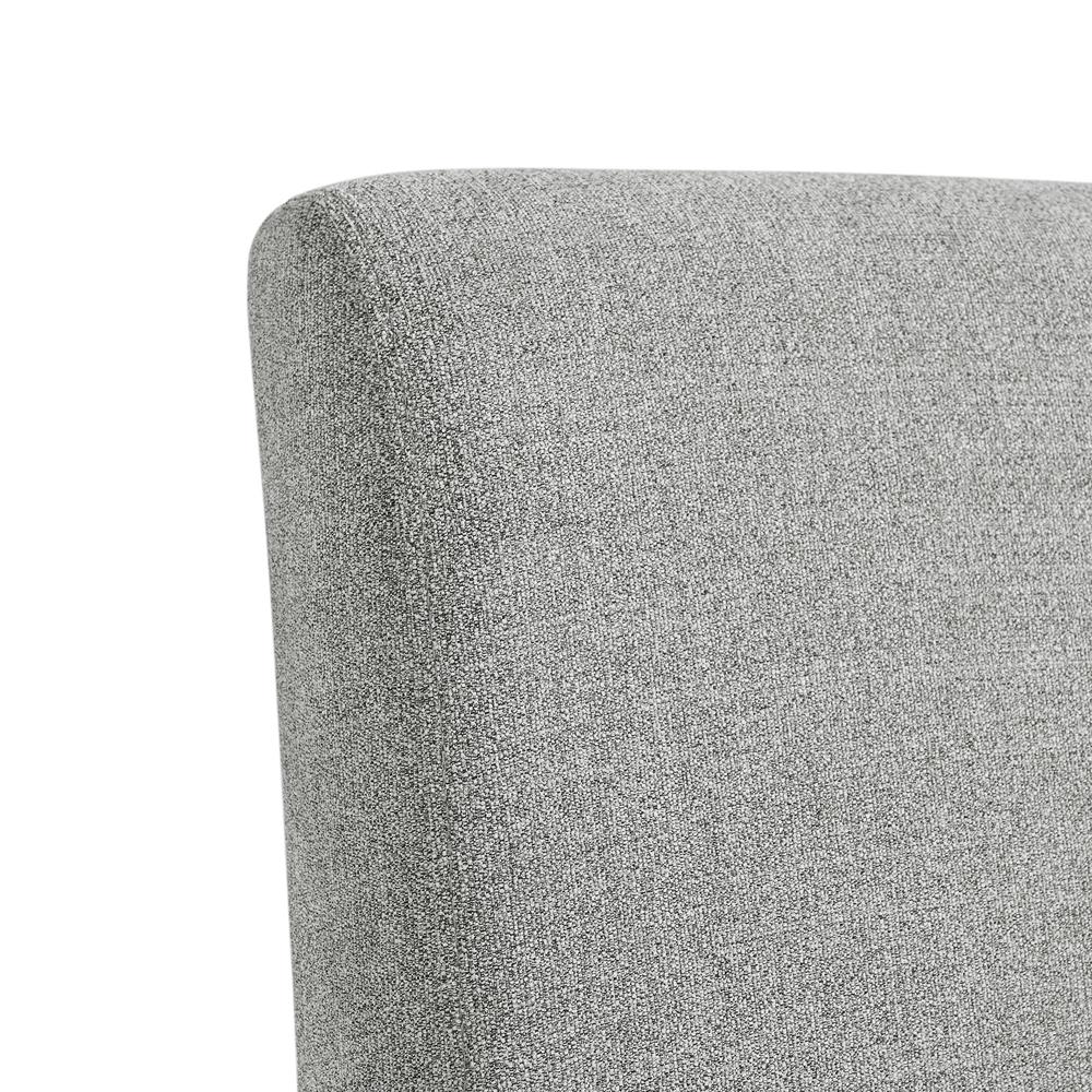 Gray Upholstered Dining Chairs Set of 2 with Solid Wood and Casters. Picture 4