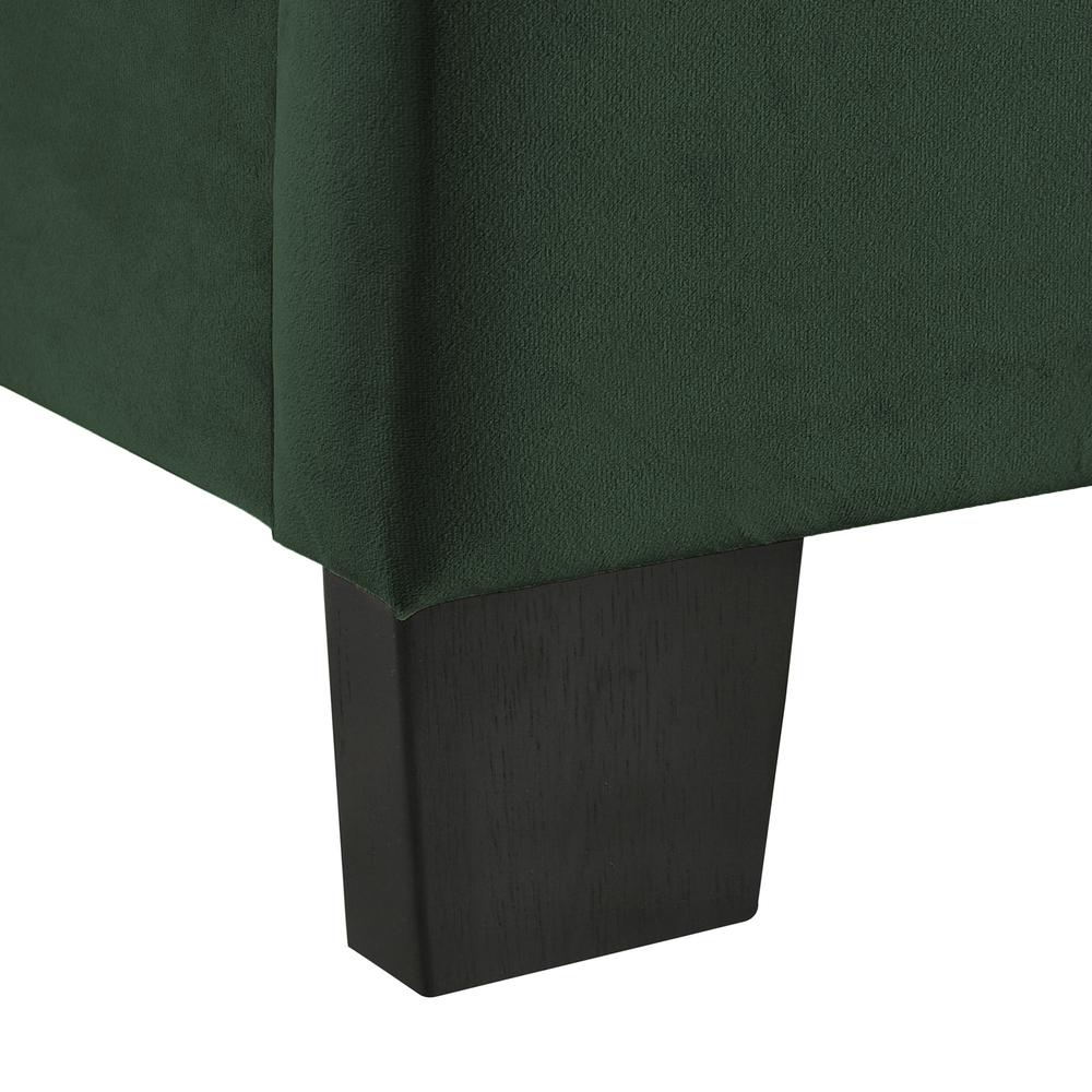 Colbie Upholstered Queen Platform Bed with Nightstands in Emerald. Picture 10