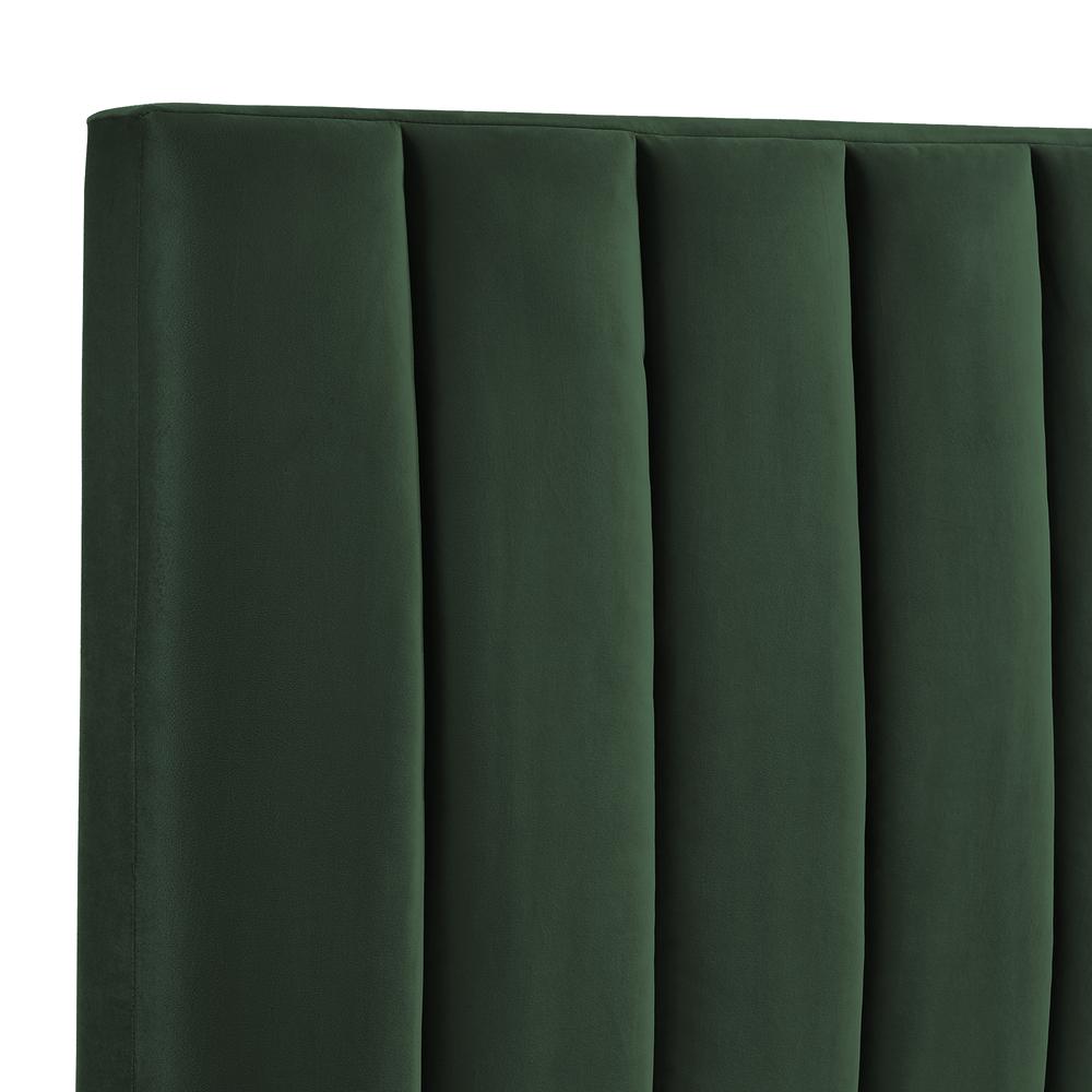 Colbie Upholstered Queen Platform Bed with Nightstands in Emerald. Picture 8