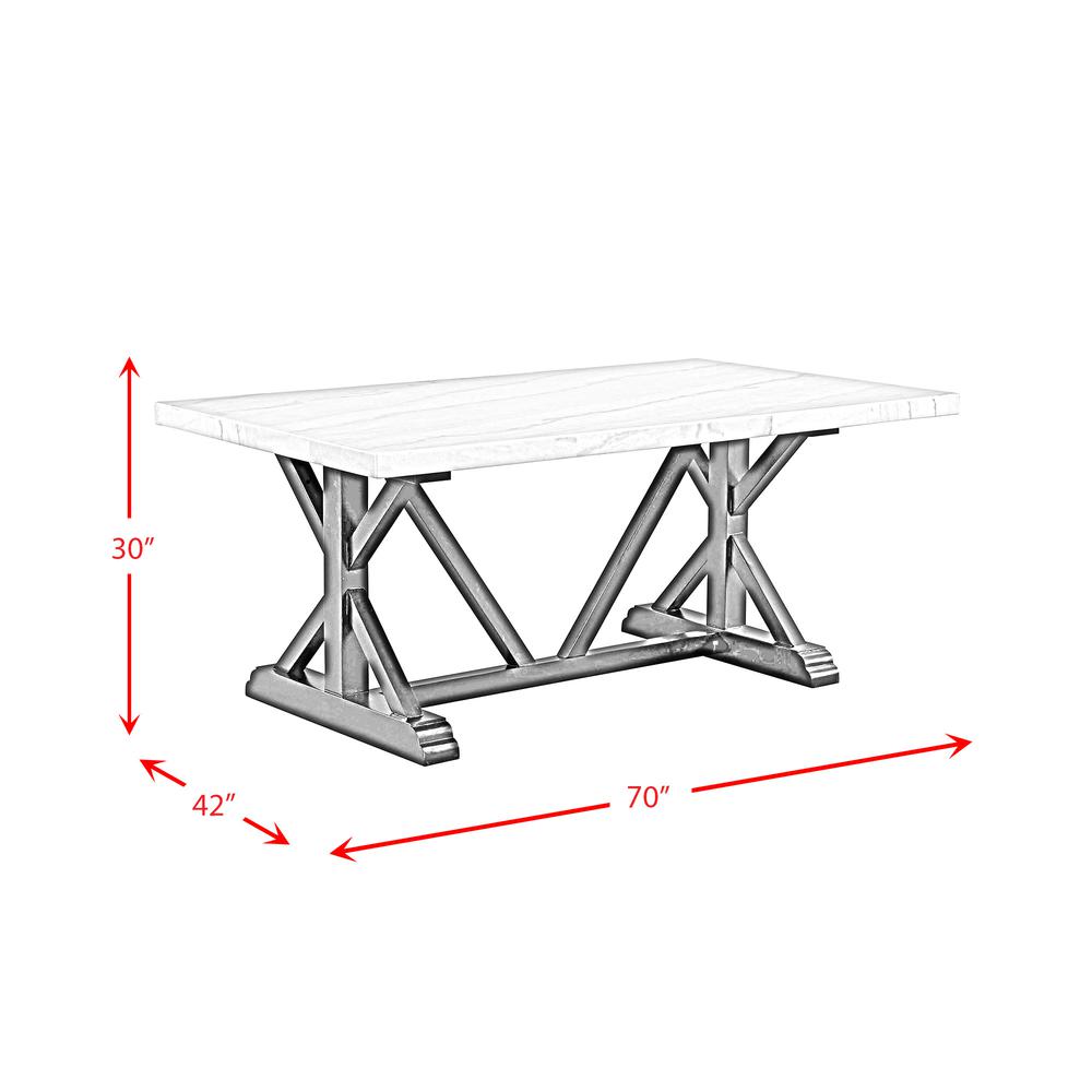 Stratton 70" Marble Standard Height Dining Table. Picture 9