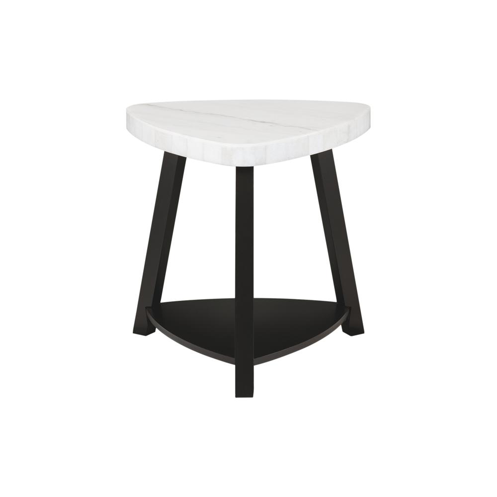 Lena White Marble Top End Table. Picture 2