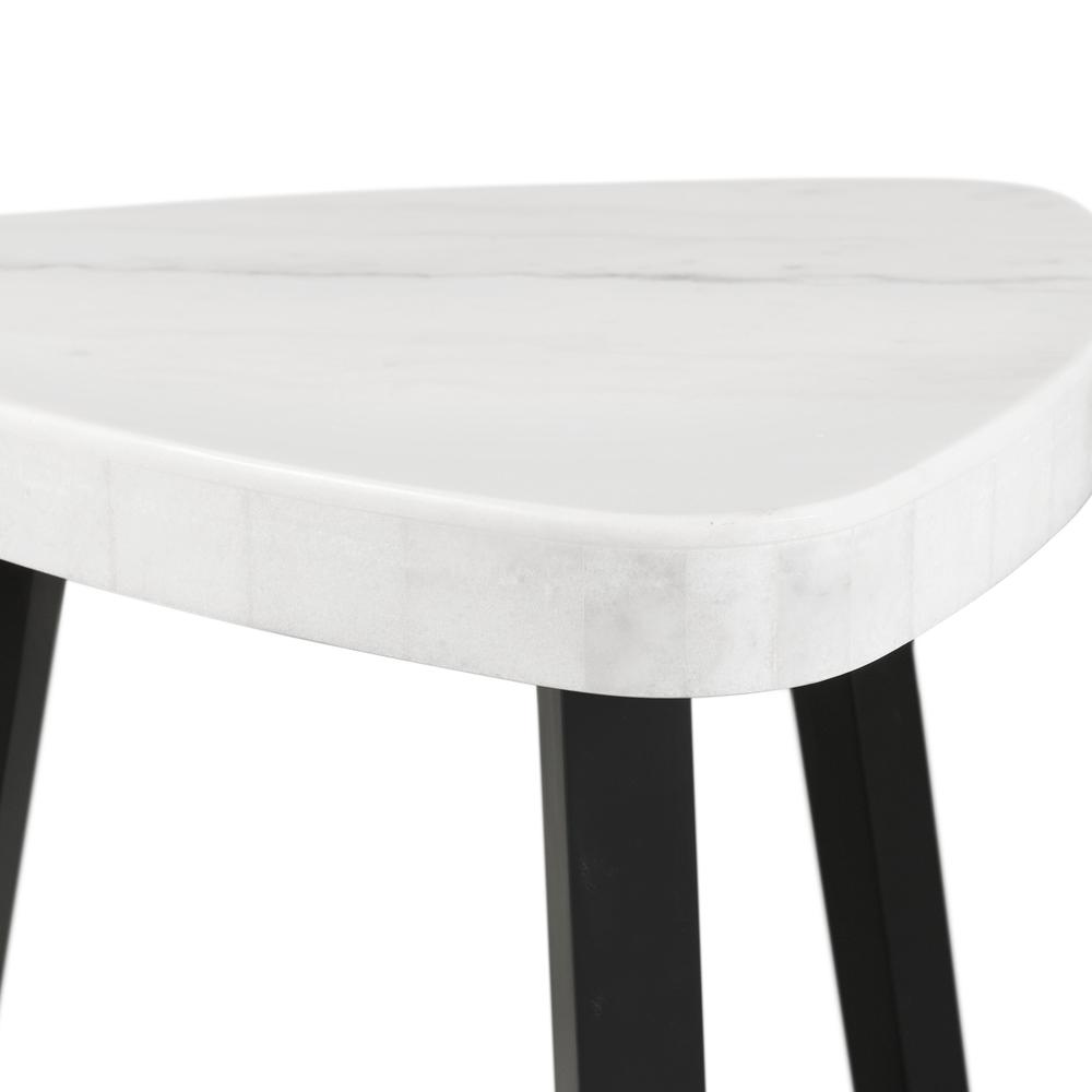 Lena White Marble Top End Table. Picture 4