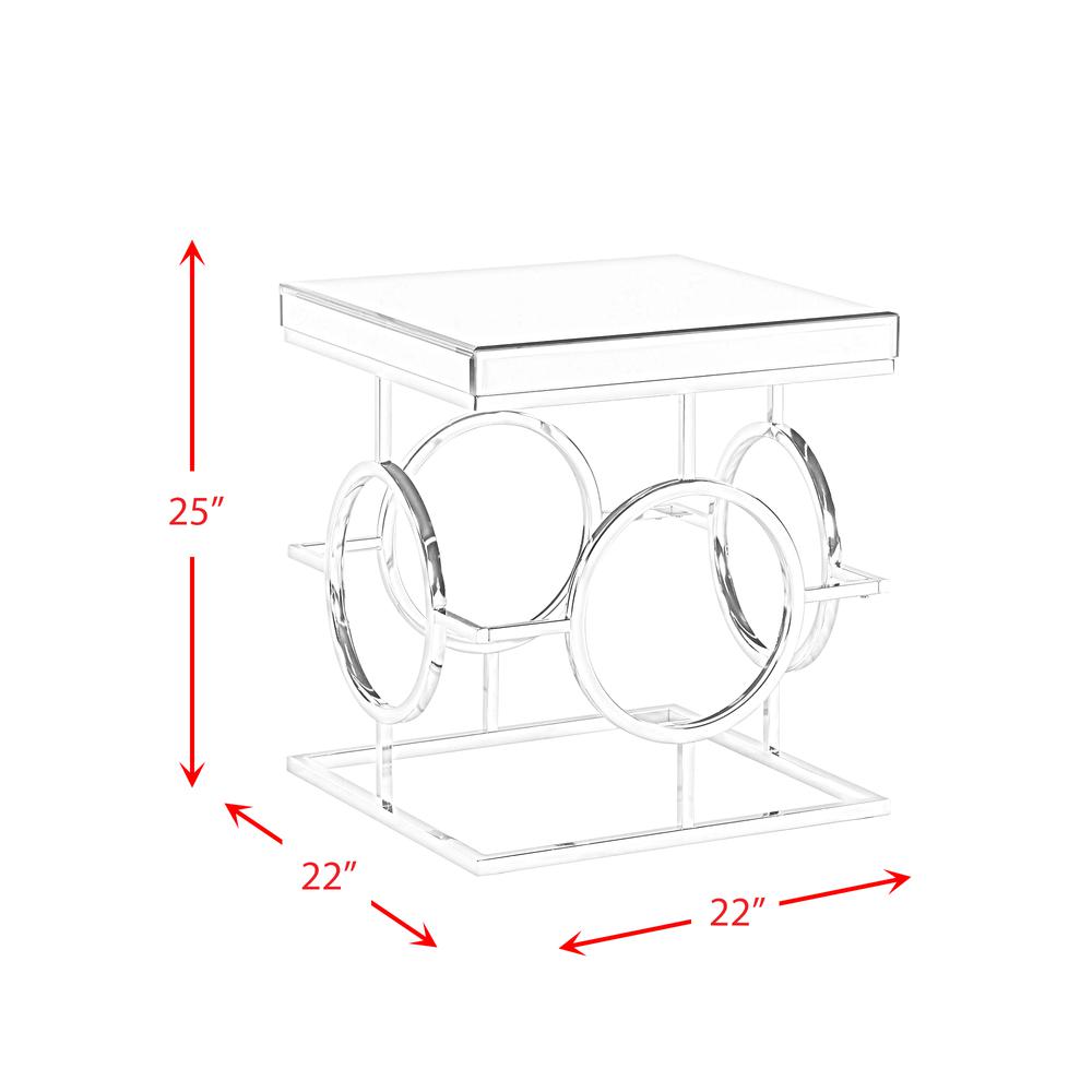Picket House Furnishings Katie Square Mirrored End Table. Picture 8