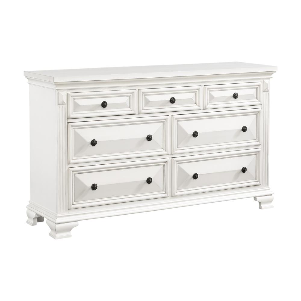 Trent 7-Drawer Dresser in White. Picture 1