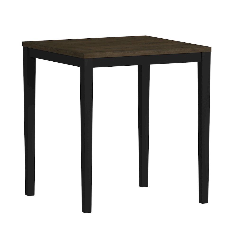 Lorraine 5pc Counter Table & 4 Counter Chairs with Beige Fabric in Oak & Black. Picture 3