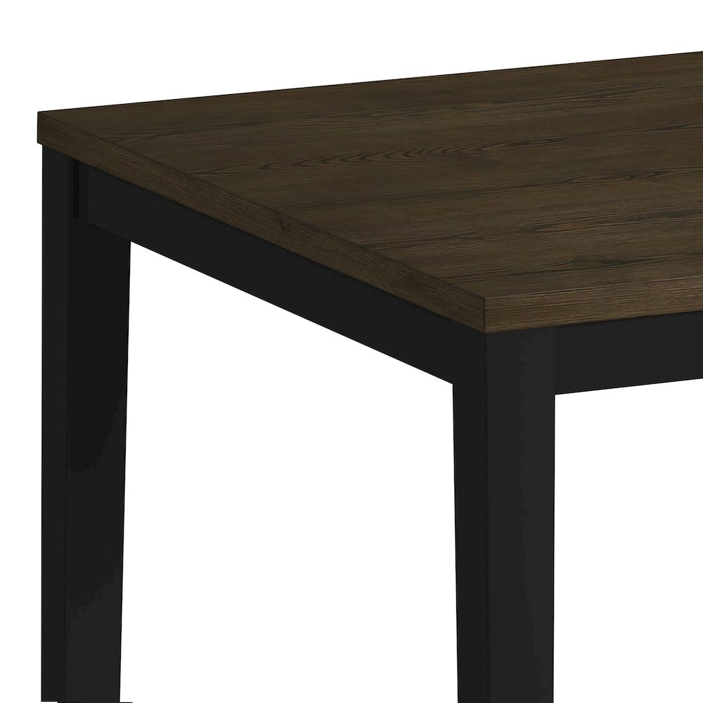 Lorraine 5pc Counter Table & 4 Counter Chairs with Beige Fabric in Oak & Black. Picture 4
