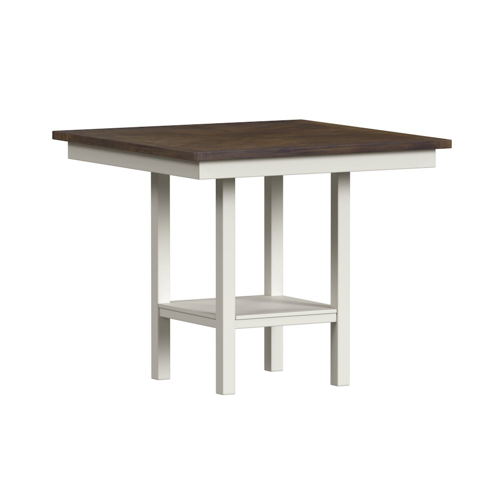 Gill 5PC Counter w/Table & 4 UPH Seat/Wood Back Chairs in Medium Brown & White. Picture 3