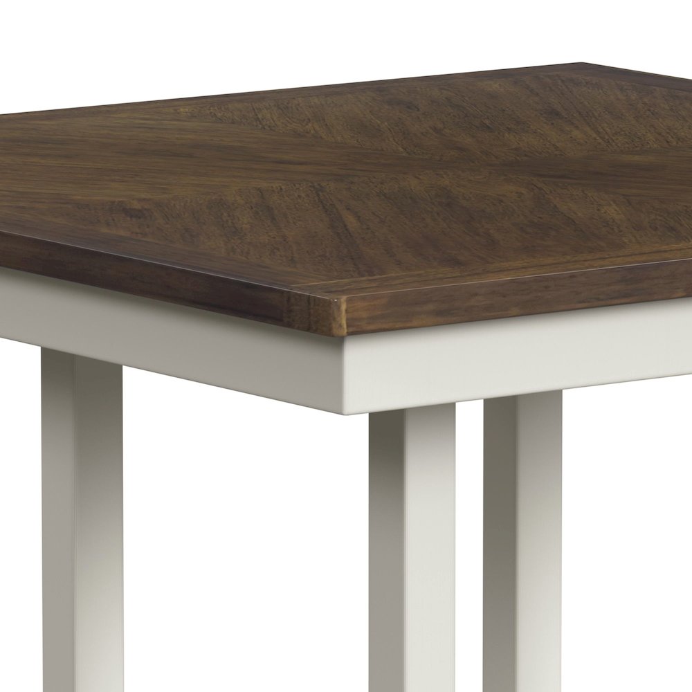 Gill 5PC Counter w/Table & 4 UPH Seat/Wood Back Chairs in Medium Brown & White. Picture 5