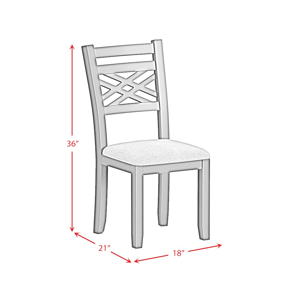 Gill 6PC Dining Set: Table, 4 Wood/UPH Chairs & Bench in Medium Brown & White. Picture 9