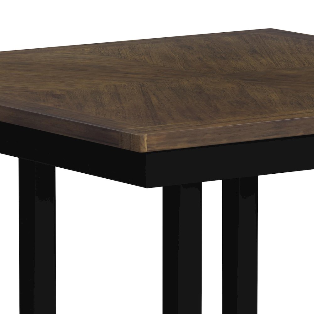 Gill 5PC Counter w/Table & 4 UPH Seat/Wood Back Chairs in Medium Brown & Black. Picture 5
