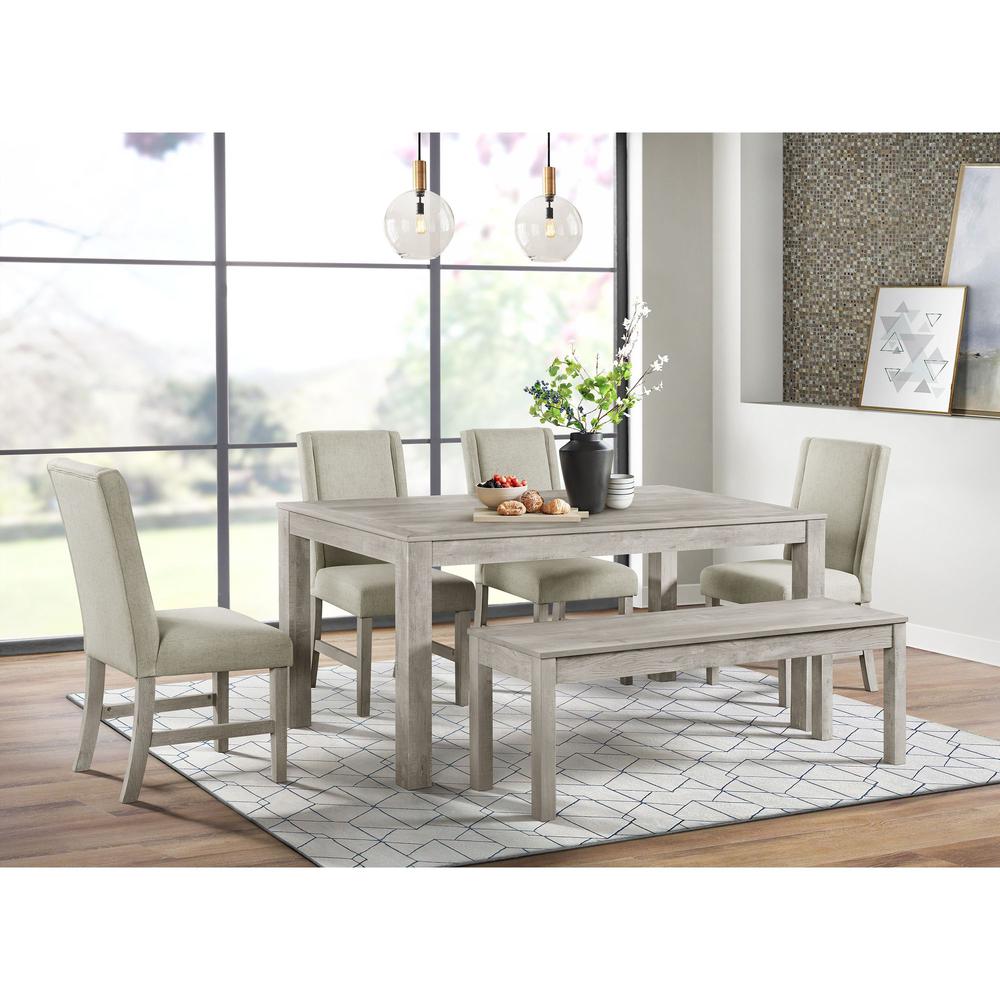 Holmes Dining Bench in White. Picture 1