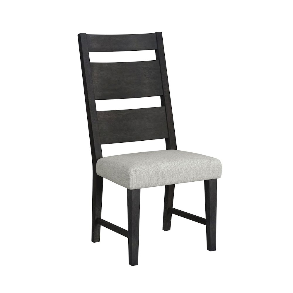 Rizzo Wood Back Dining Side Chair with Beige Linen in Dark Espresso (2 Per Cart). Picture 3