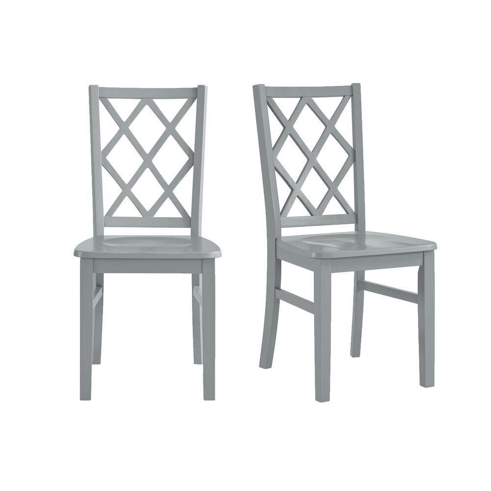 Conaughey Lattice Back Dining Side Chair in Grey (2 Per Carton). Picture 2