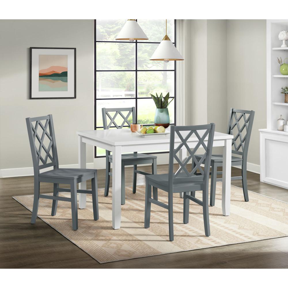 Conaughey Lattice Back Dining Side Chair in Grey (2 Per Carton). Picture 3