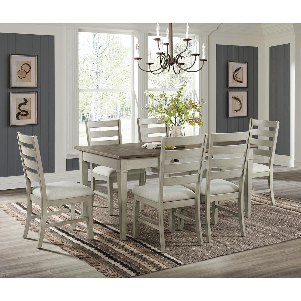 PC Standard Height Dining Set in Medium Brown and Table Six Chairs Four Chairs. Picture 2