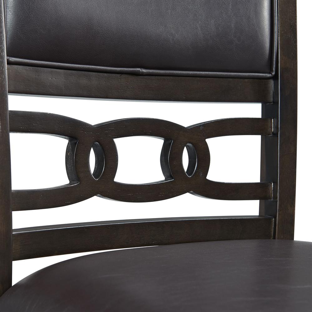 Taylor Standard Height Faux Leather Side Chair Set in Walnut. Picture 2