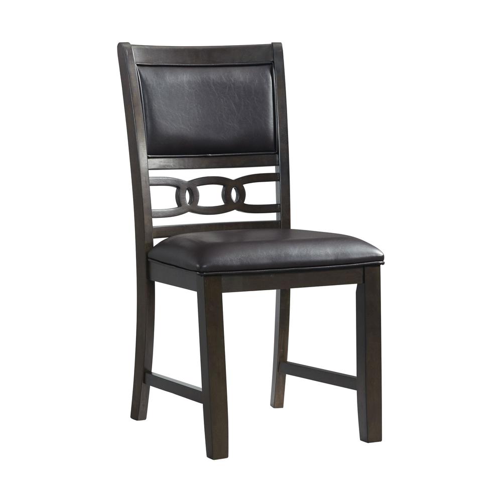 Taylor Standard Height Faux Leather Side Chair Set in Walnut. Picture 8