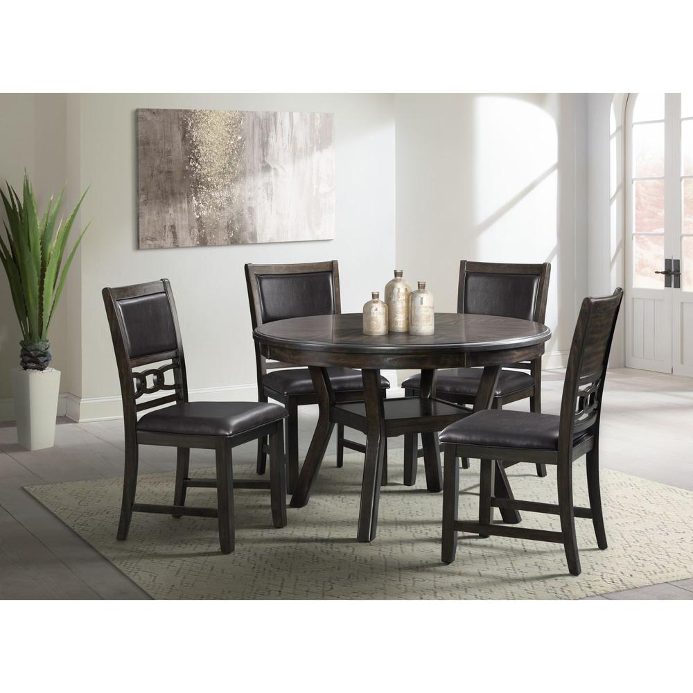 Taylor Standard Height Faux Leather Side Chair Set in Walnut. Picture 12