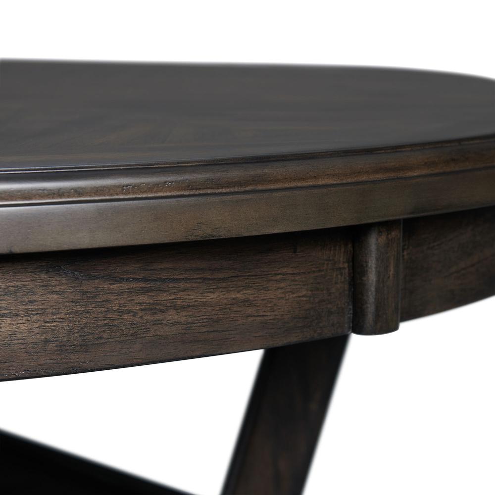 Counter Height 5PC Dining Set-Table and Four Faux Leather Side Chairs in Walnut. Picture 2