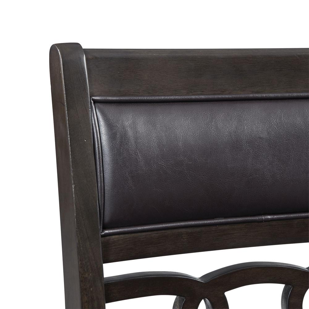 Counter Height 5PC Dining Set-Table and Four Faux Leather Side Chairs in Walnut. Picture 6