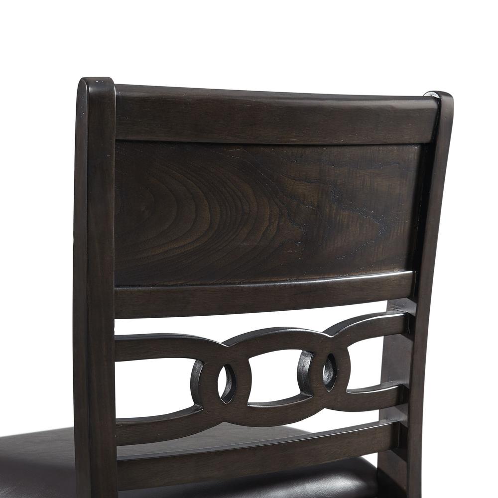 Counter Height 5PC Dining Set-Table and Four Faux Leather Side Chairs in Walnut. Picture 7