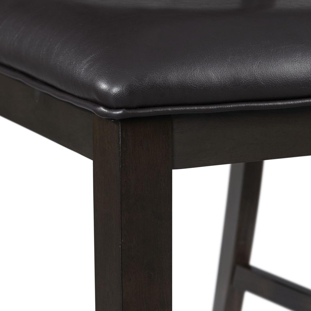 Counter Height 5PC Dining Set-Table and Four Faux Leather Side Chairs in Walnut. Picture 9