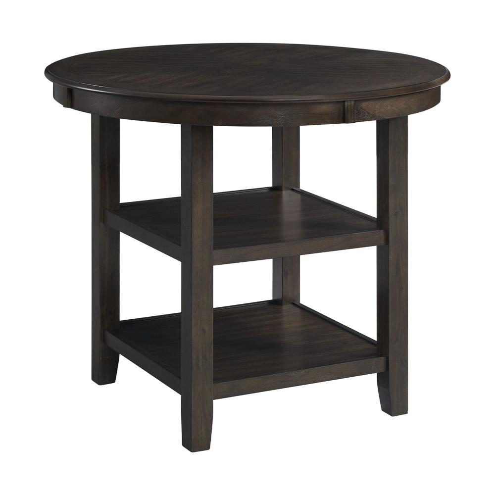 Counter Height 5PC Dining Set-Table and Four Faux Leather Side Chairs in Walnut. Picture 12