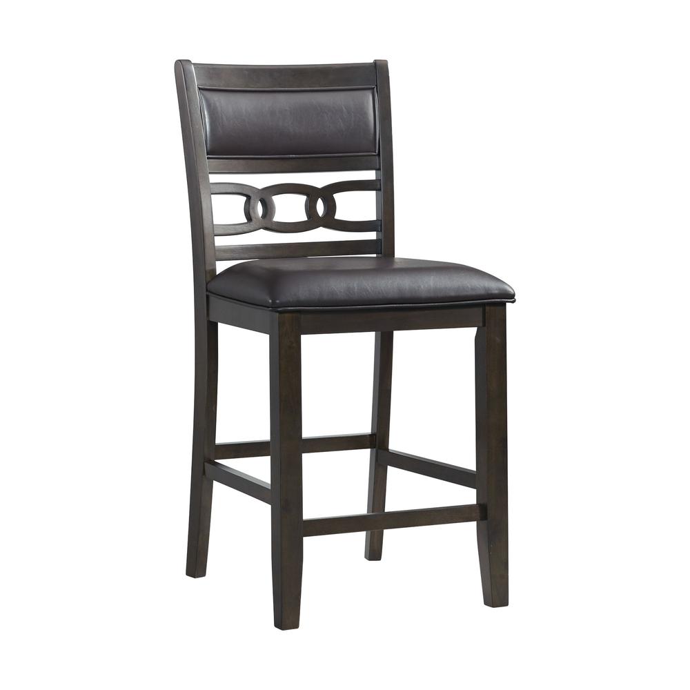 Counter Height 5PC Dining Set-Table and Four Faux Leather Side Chairs in Walnut. Picture 15
