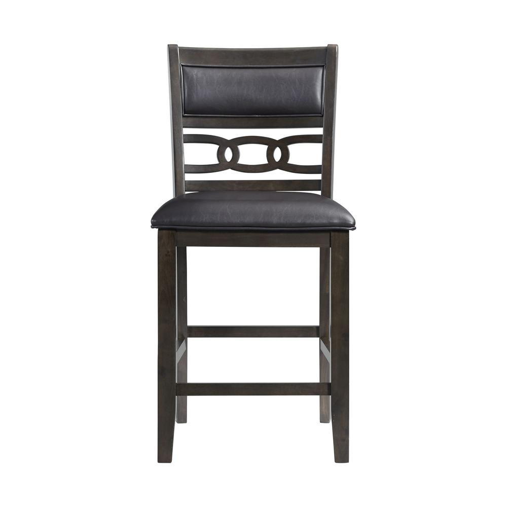 Counter Height 5PC Dining Set-Table and Four Faux Leather Side Chairs in Walnut. Picture 16
