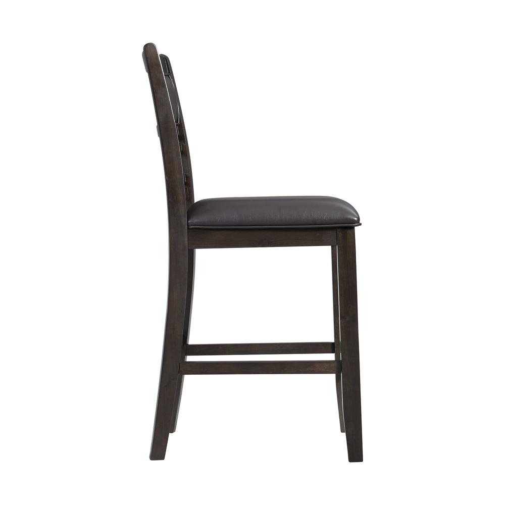Counter Height 5PC Dining Set-Table and Four Faux Leather Side Chairs in Walnut. Picture 17