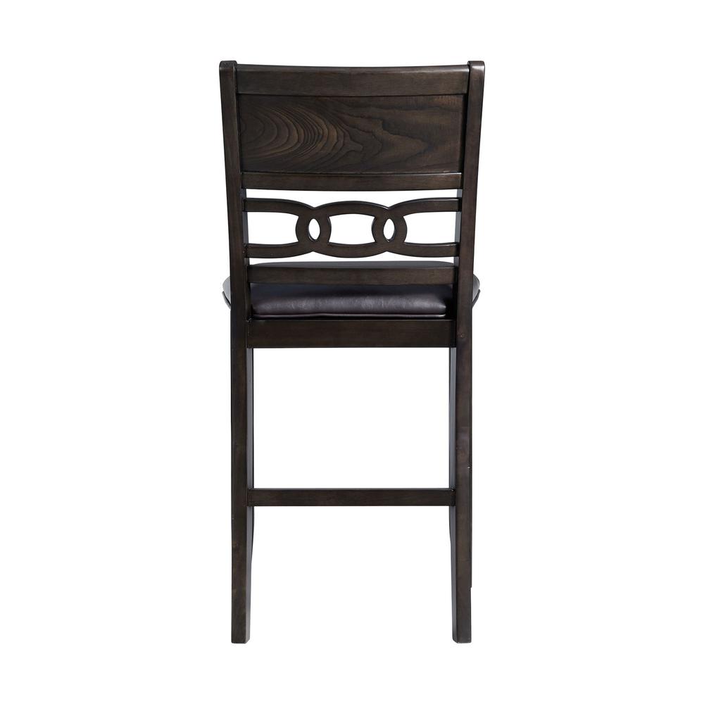 Taylor Counter Height Faux Leather Side Chair Set in Walnut. Picture 11