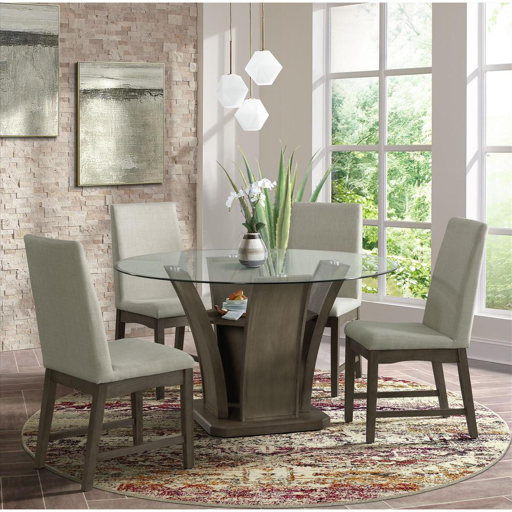 Simms Round Dining Table in Grey. Picture 9