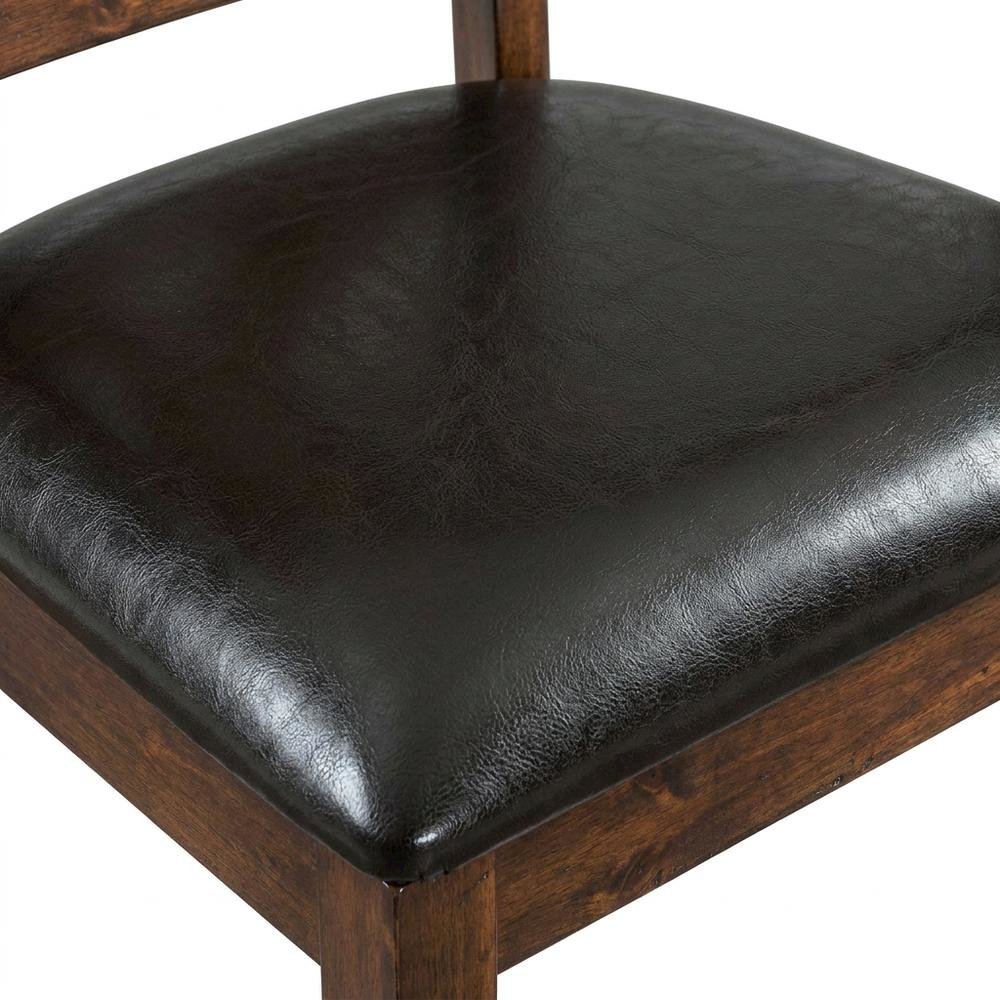 Polyester Transitional Style Standard Height Dining Side Chair, Espresso. Picture 6