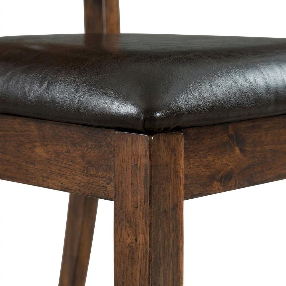 Polyester Transitional Style Standard Height Dining Side Chair, Espresso. Picture 7
