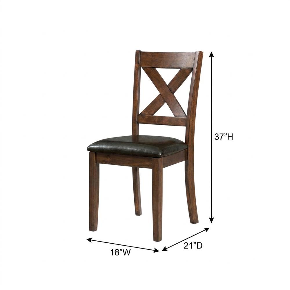 Polyester Transitional Style Standard Height Dining Side Chair, Espresso. Picture 5