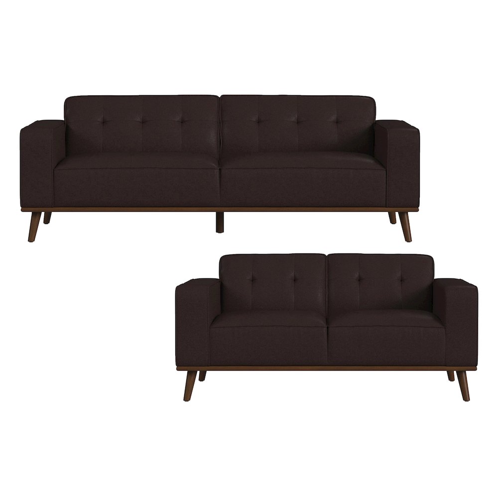 Destiny 2PC Living Room Set in Pebble Brown-Sofa & Loveseat. Picture 1
