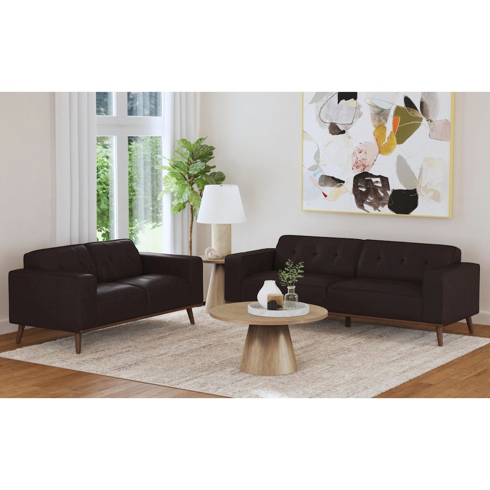Destiny 2PC Living Room Set in Pebble Brown-Sofa & Loveseat. Picture 7