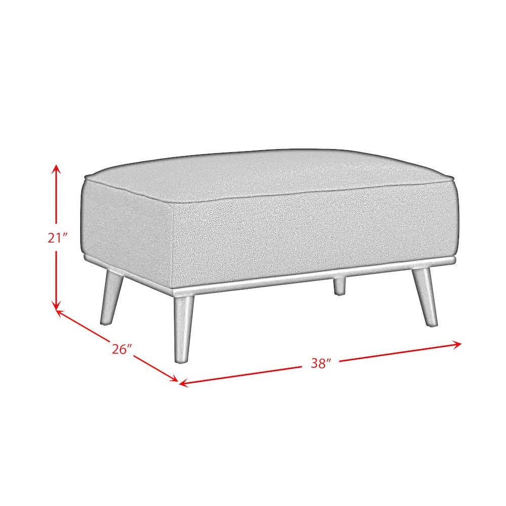 Destiny Ottoman with Wood Base in Pebble Tan. Picture 7