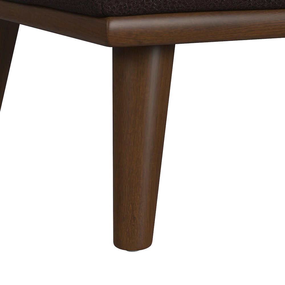 Destiny Ottoman with Wood Base in Pebble Brown. Picture 5