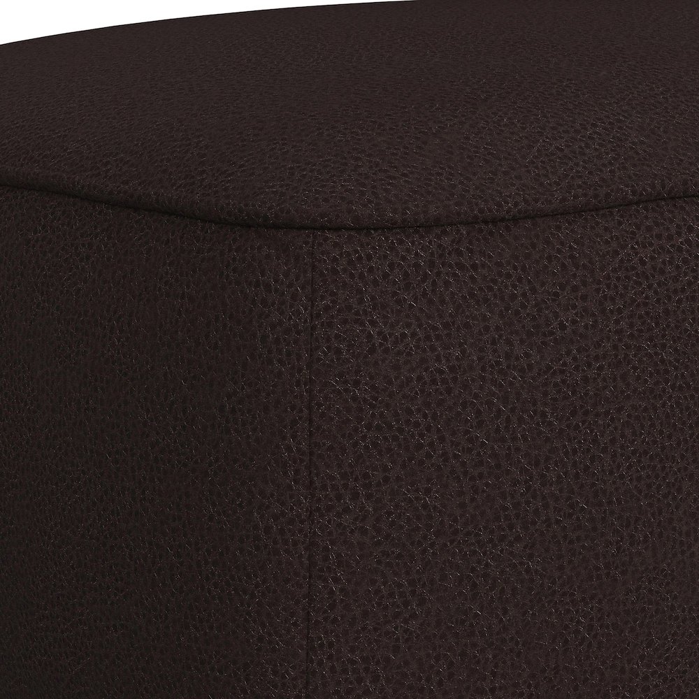 Destiny Ottoman with Wood Base in Pebble Brown. Picture 4