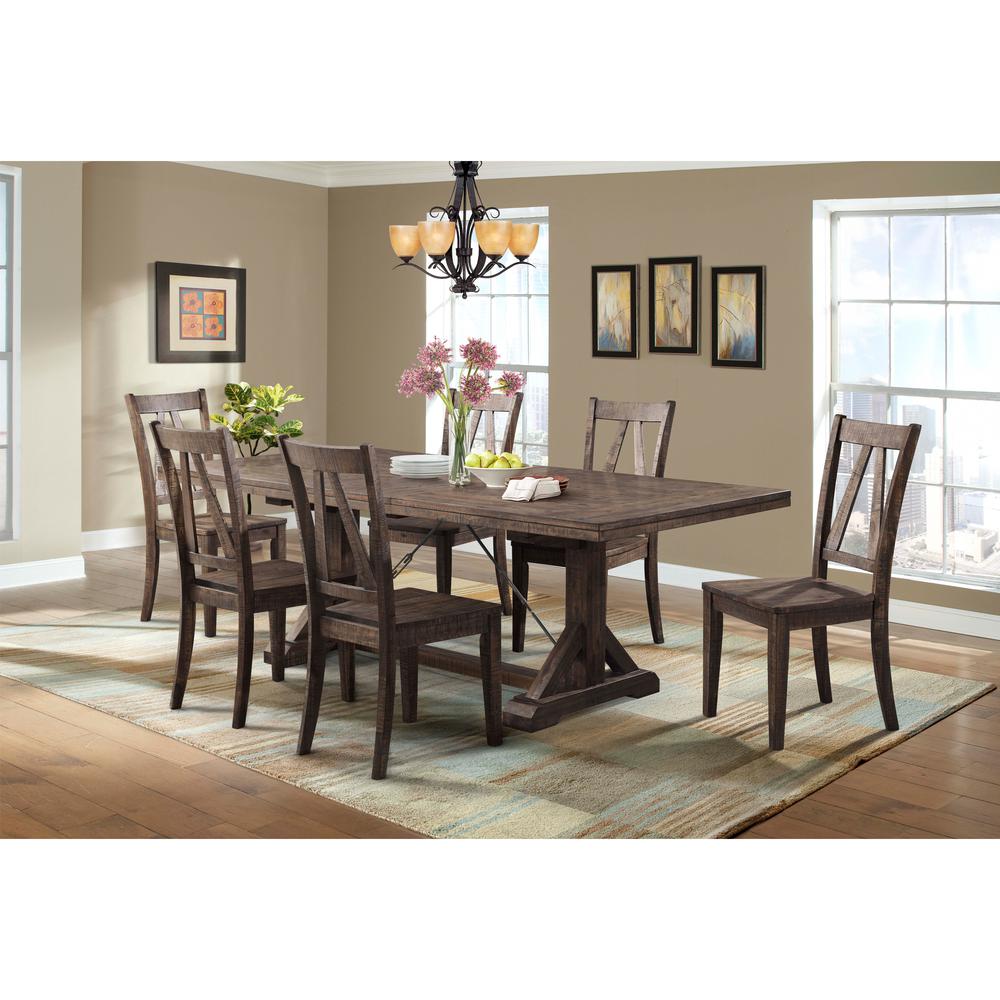 Flynn 7PC Dining Set-Table & 6 Wooden Side Chairs. Picture 1