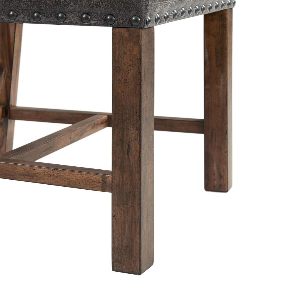 Brown Tall Back Upholstered Dining Chairs Set of 2 with Foam Cushion. Picture 10