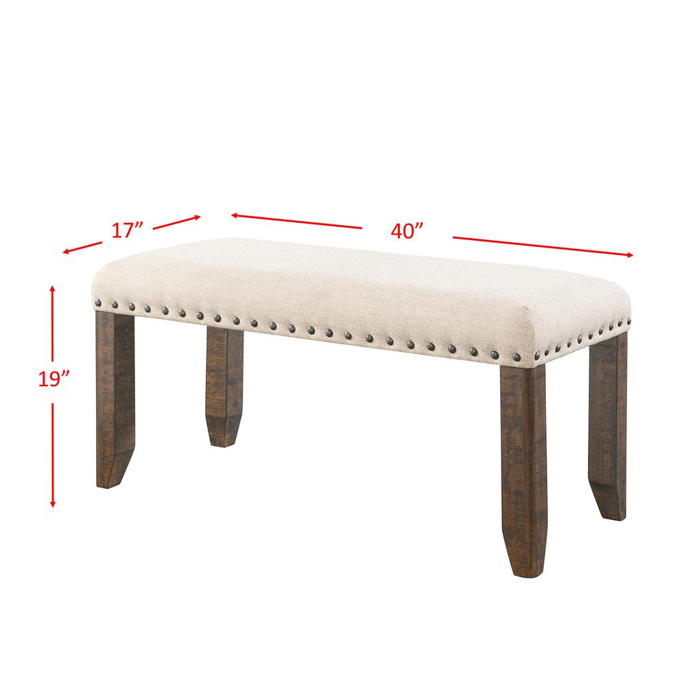 Dex 6PC Dining Set-Table, 4 Upholstered Side Chairs & Bench. Picture 6