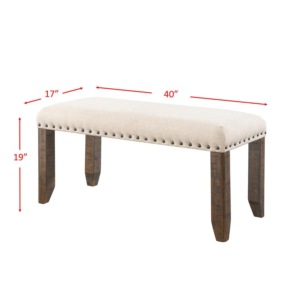 Dex 6PC Dining Set- Table, 4 Ladder Side Chairs & Bench. Picture 4