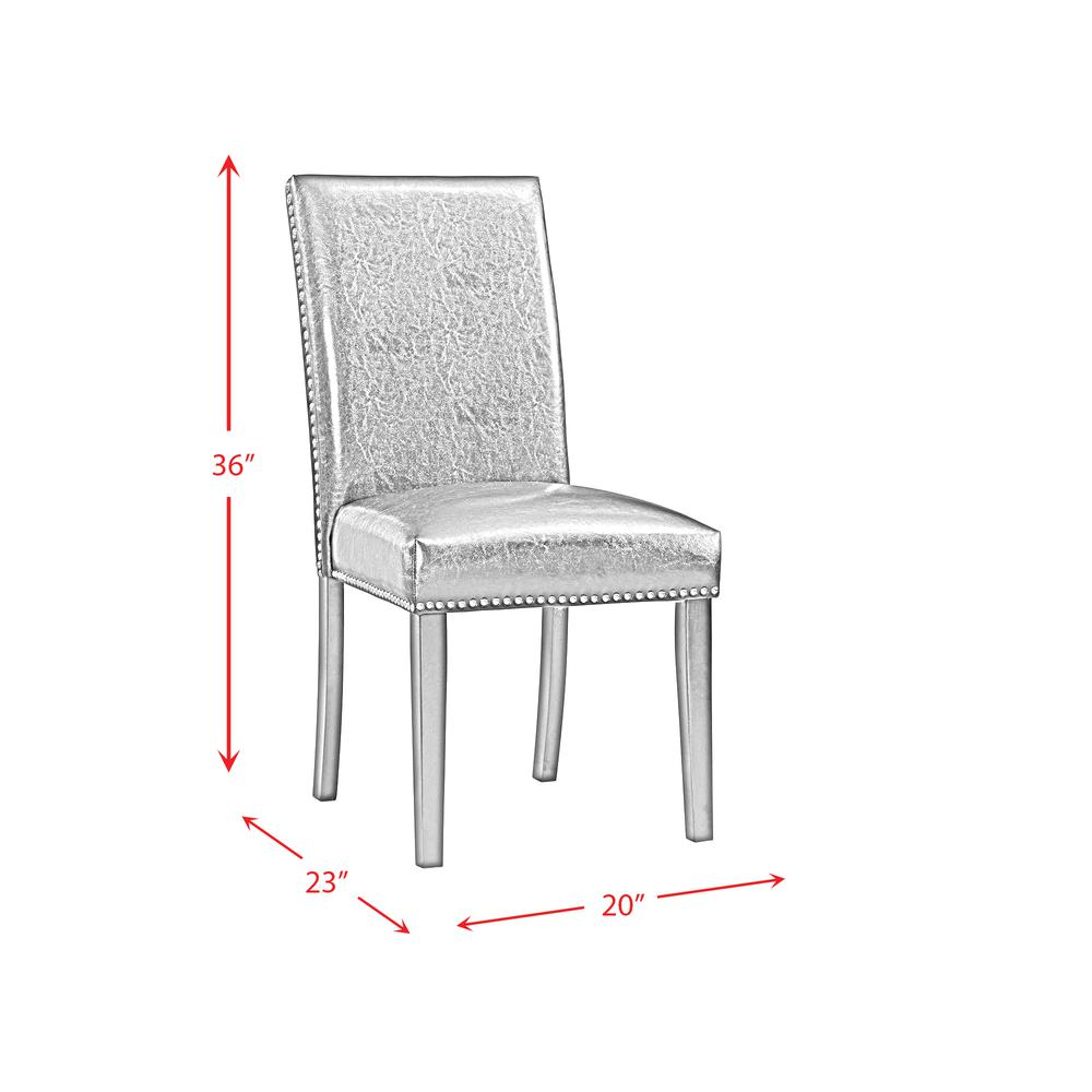 Pia Faux Leather Side Chair Set in Black. Picture 4