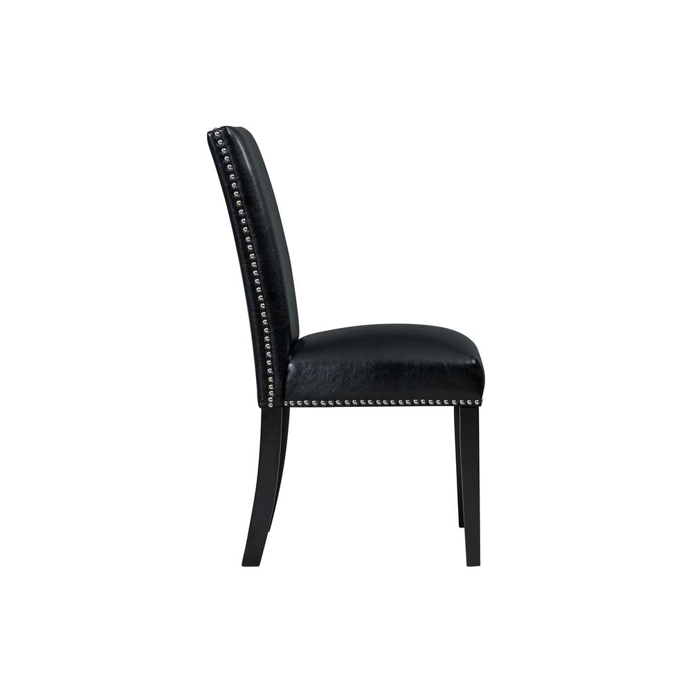 Pia Faux Leather Side Chair Set in Black. Picture 7