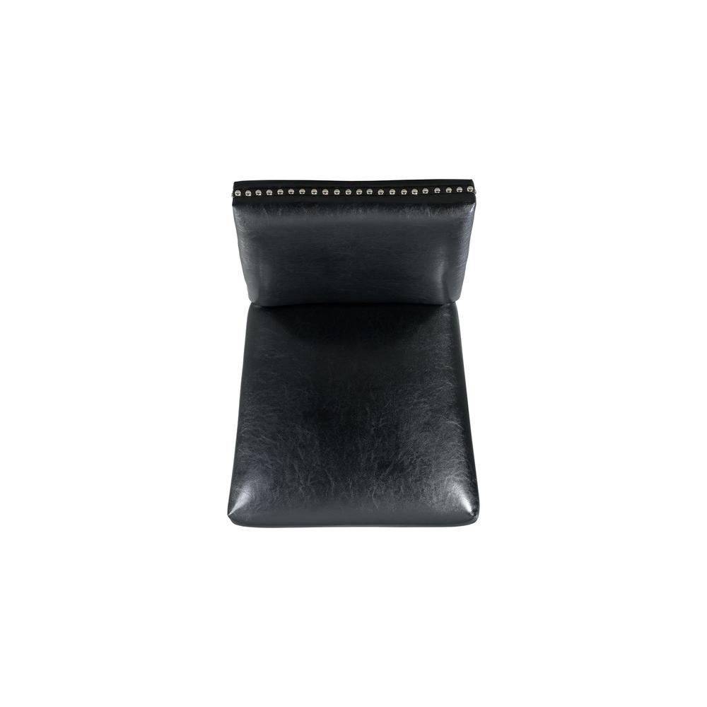 Pia Faux Leather Side Chair Set in Black. Picture 10