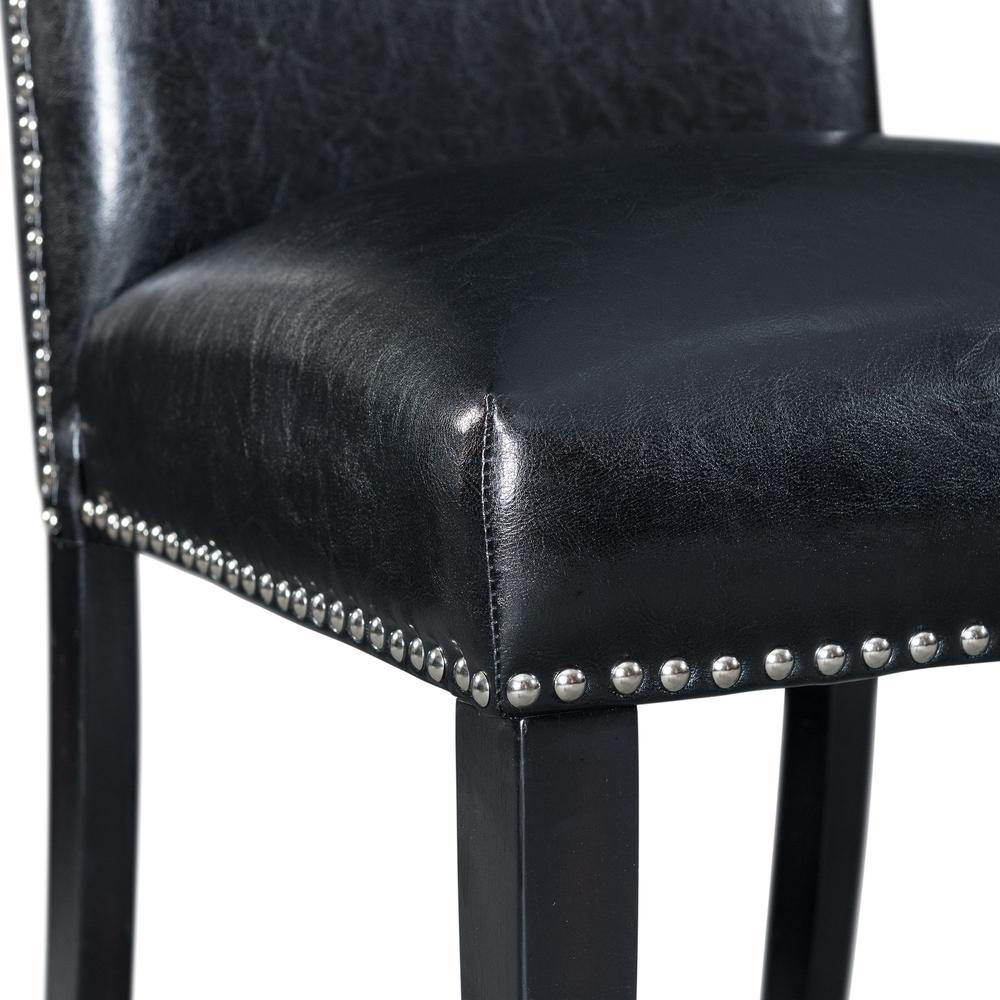 Pia Faux Leather Side Chair Set in Black. Picture 12