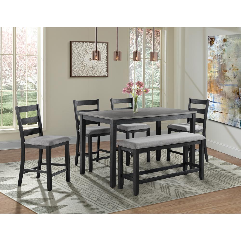 Kona Counter Height 6PC Dining Set-Table, Four Chairs & Bench. Picture 1