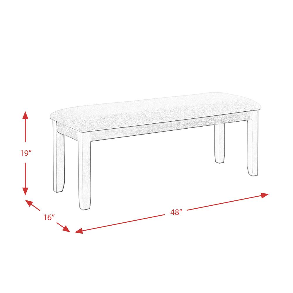 Kona Gray 6PC Dining Set-Table, Four Chairs & Bench. Picture 9